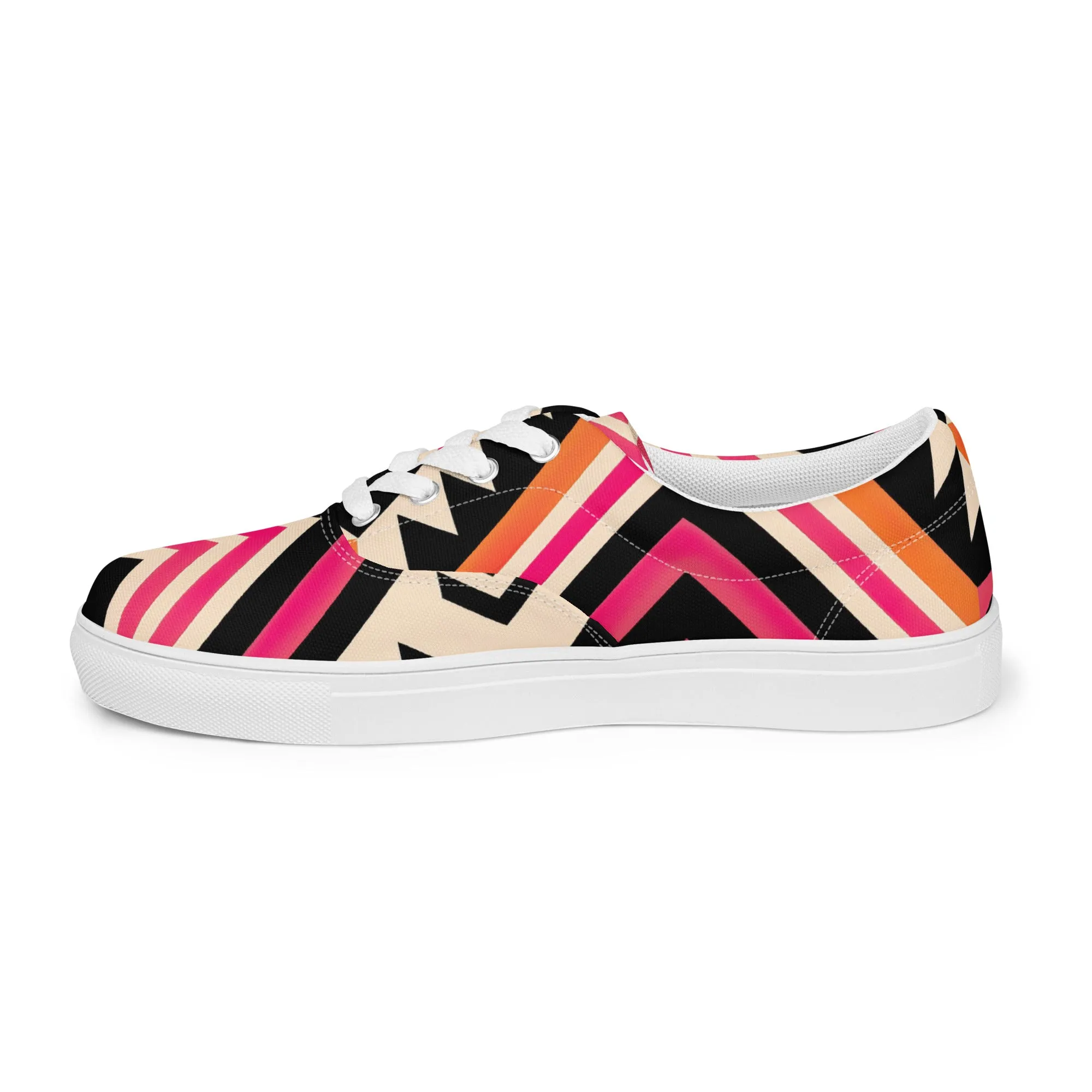 Pink Kente Men’s lace-up canvas shoes