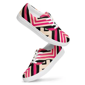 Pink Kente Men’s lace-up canvas shoes