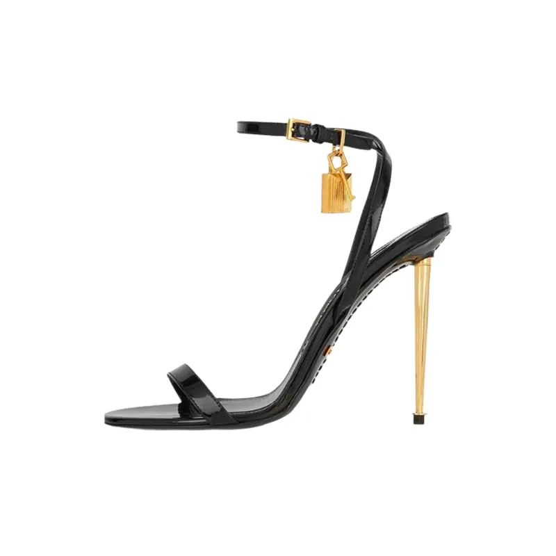 Pointed Toe Lock Heart High Heeled Sandals