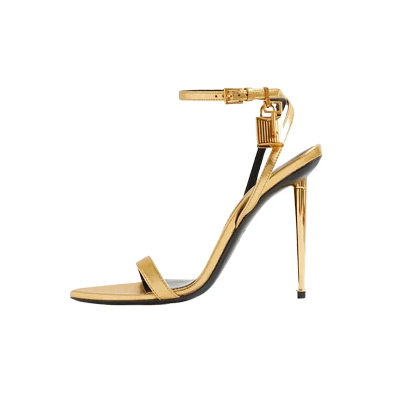 Pointed Toe Lock Heart High Heeled Sandals