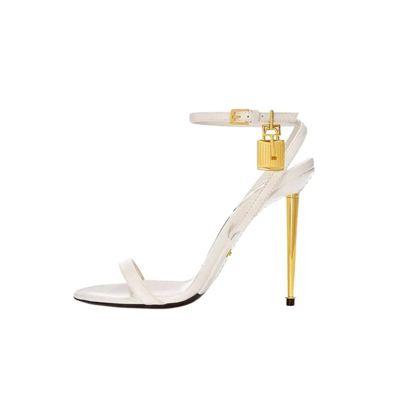 Pointed Toe Lock Heart High Heeled Sandals