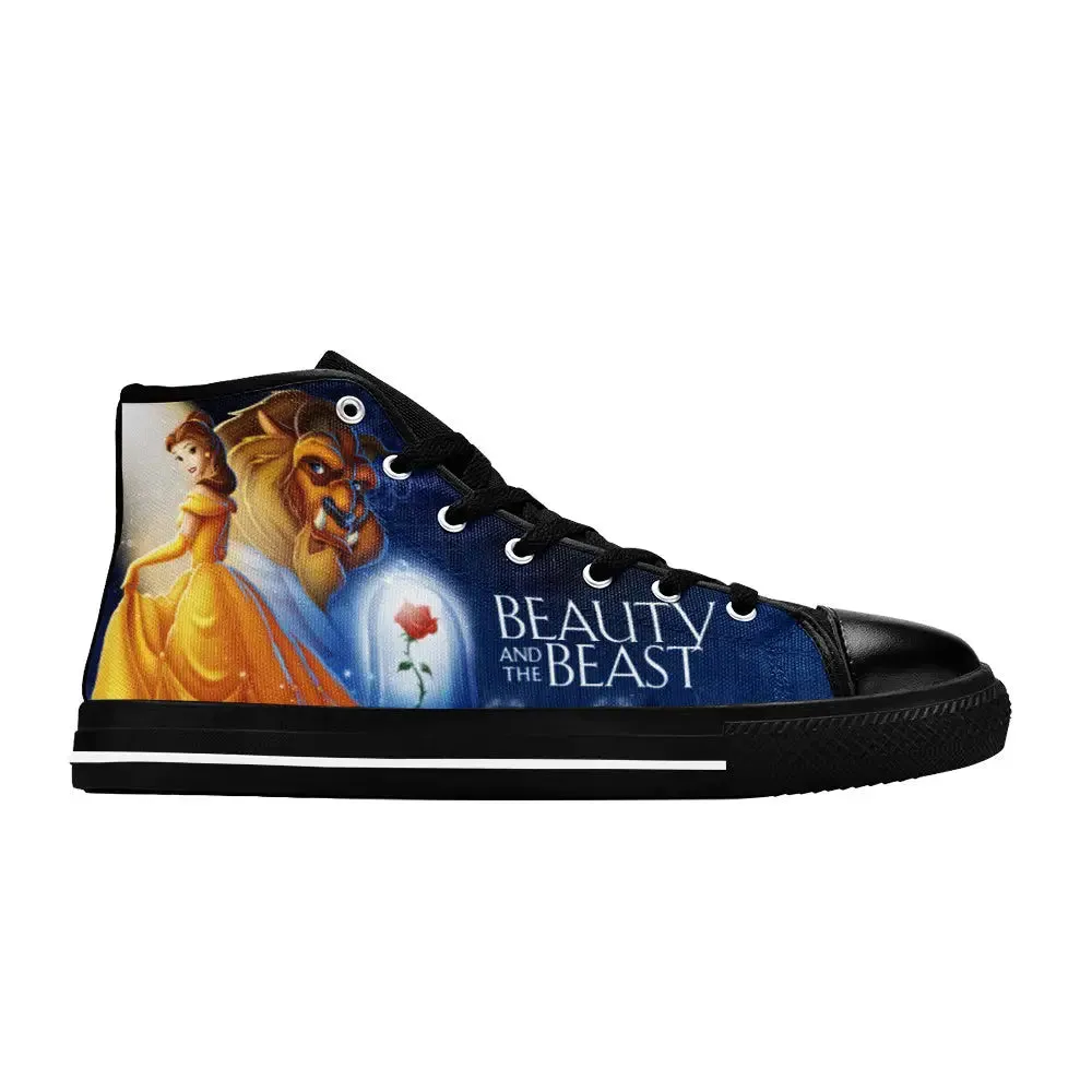 Princess Belle Beauty and the Beast Shoes High Top Sneakers for Kids and Adults