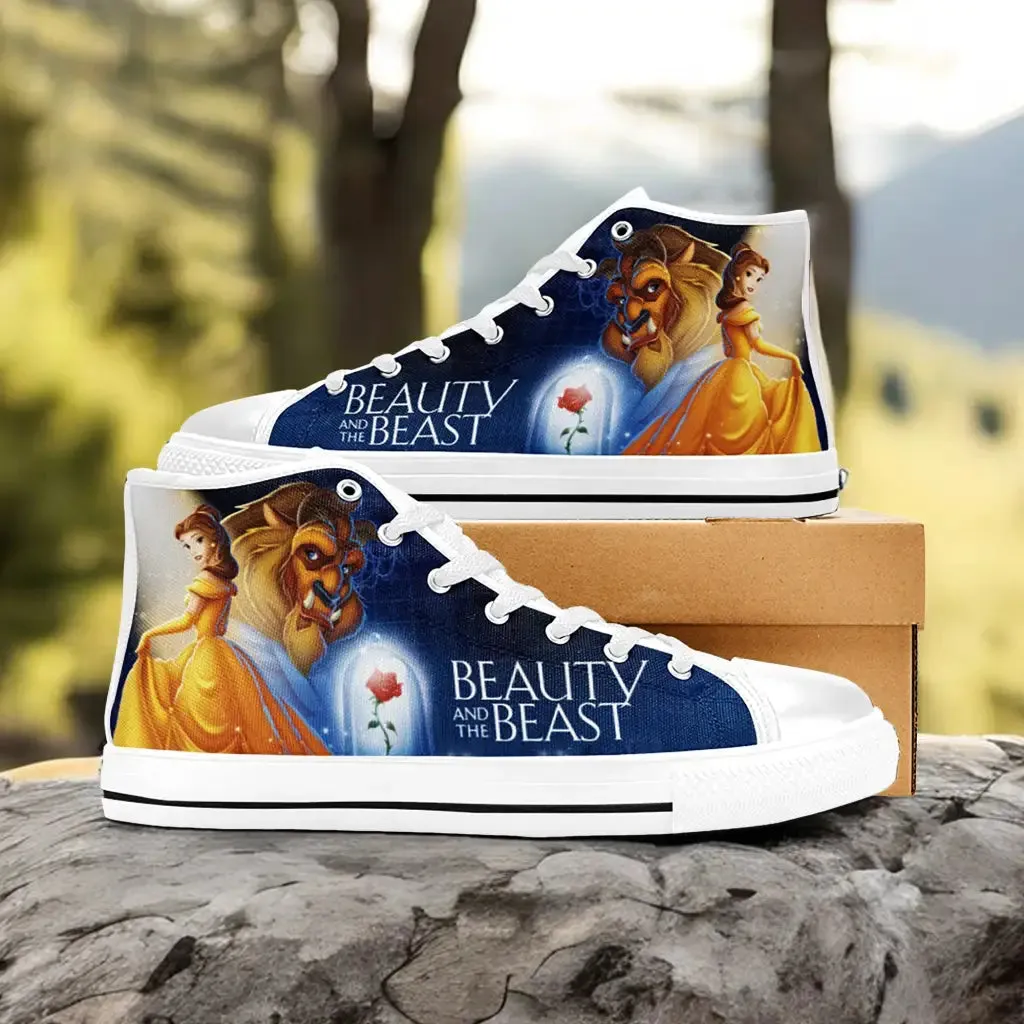 Princess Belle Beauty and the Beast Shoes High Top Sneakers for Kids and Adults