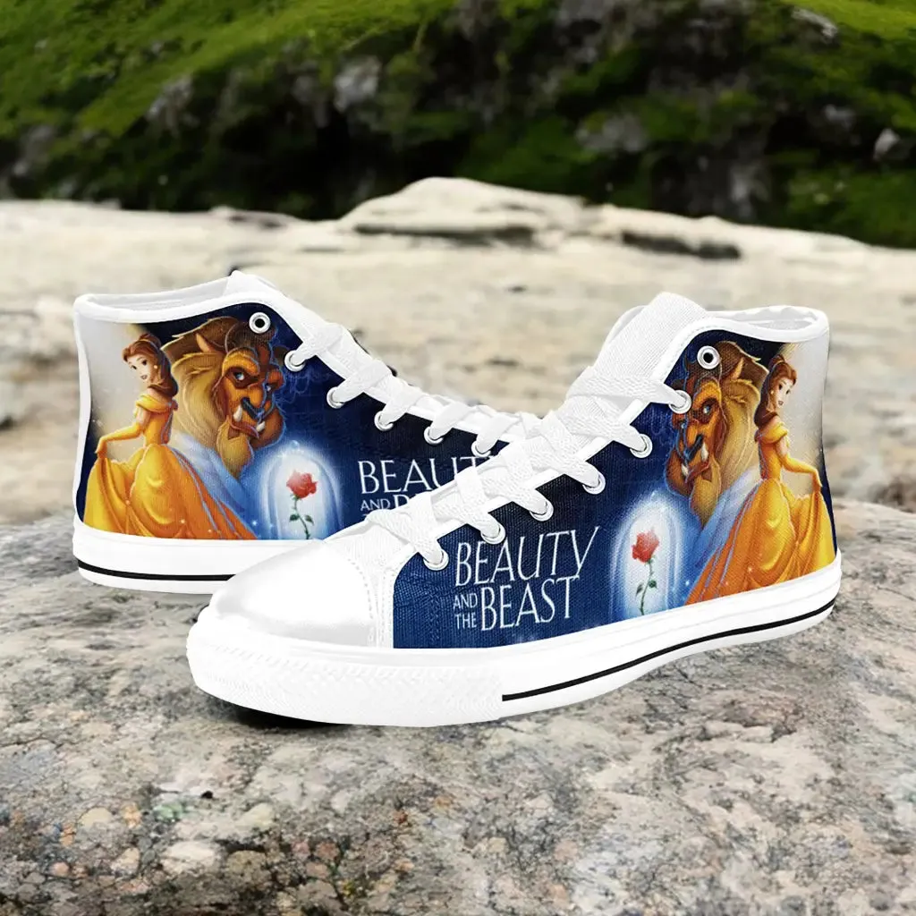 Princess Belle Beauty and the Beast Shoes High Top Sneakers for Kids and Adults