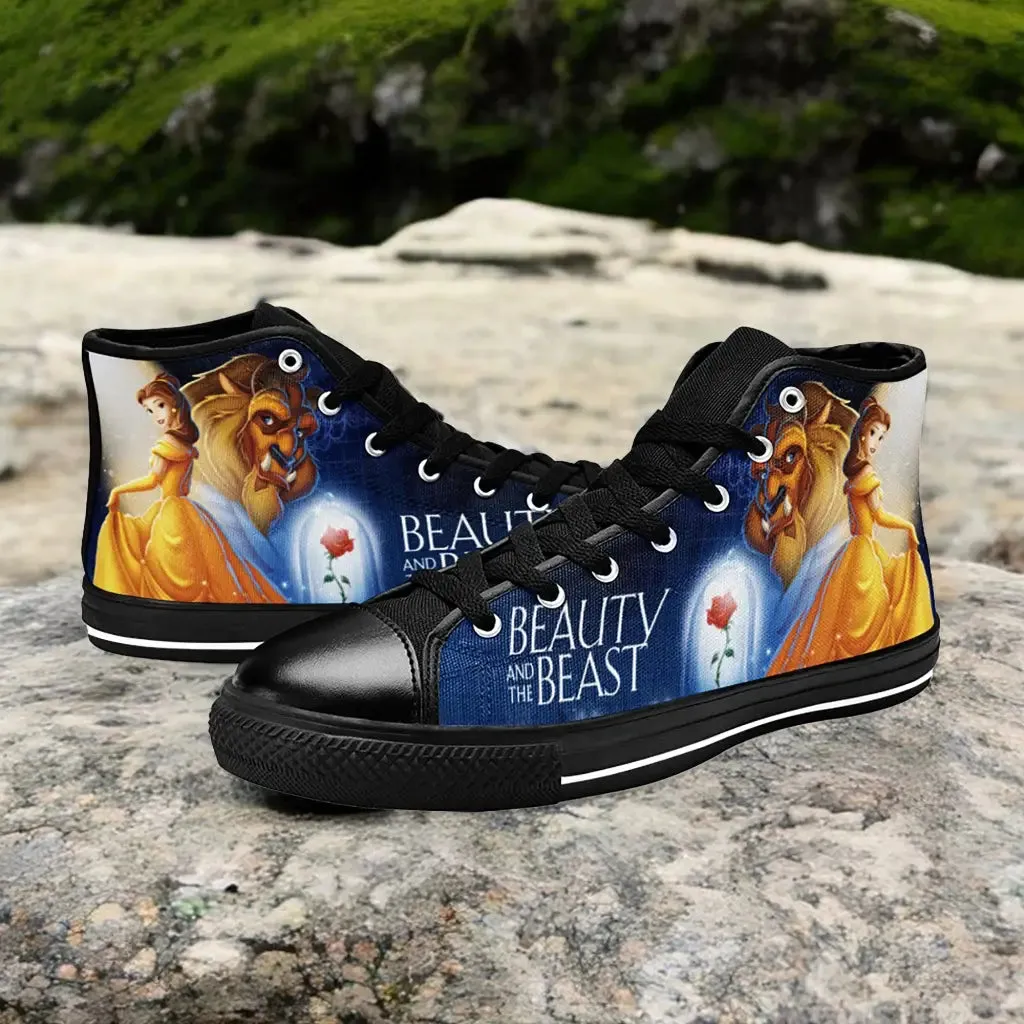 Princess Belle Beauty and the Beast Shoes High Top Sneakers for Kids and Adults