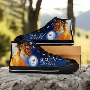 Princess Belle Beauty and the Beast Shoes High Top Sneakers for Kids and Adults