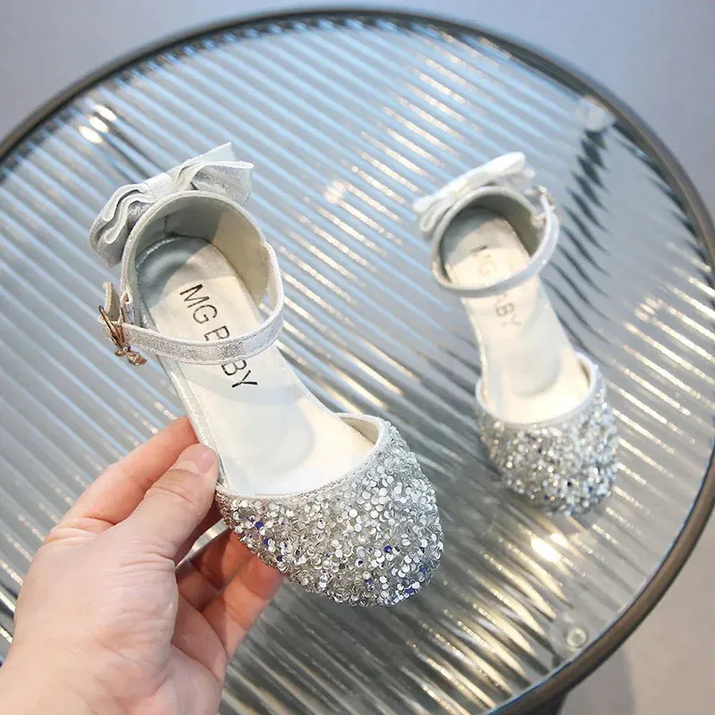 Princess Girls Crystal High Heels Shoes
