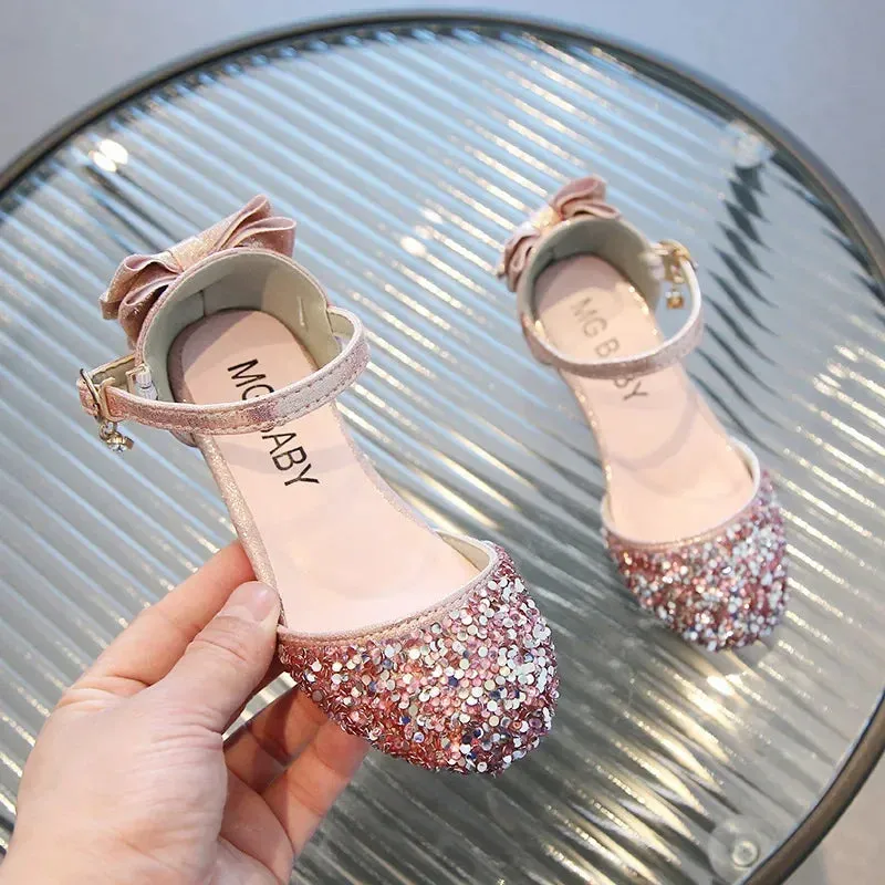 Princess Girls Crystal High Heels Shoes