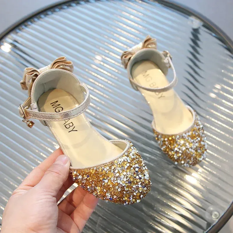 Princess Girls Crystal High Heels Shoes