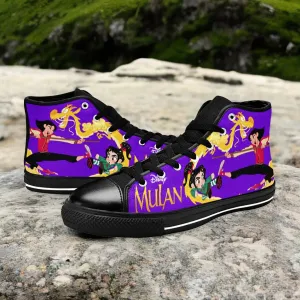 Princess Mulan vs  Princess Vanellope Shoes High Top Sneakers for Kids and Adults