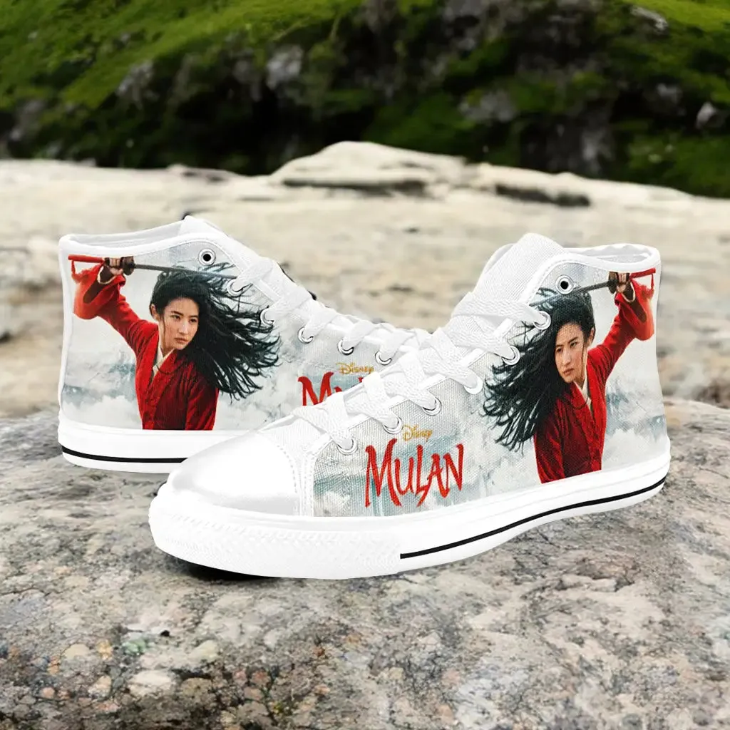 Princess Mulan Women Sword Warrior Shoes High Top Sneakers for Kids and Adults