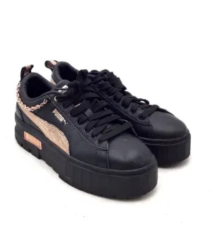 Puma Women's Black Mayze Glow Platform Shoes - Size 8.5