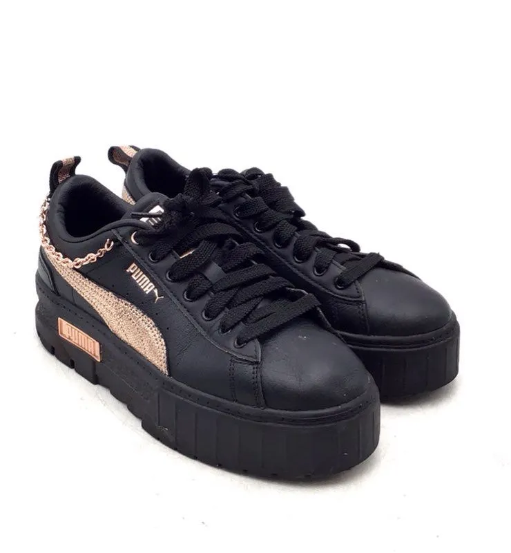 Puma Women's Black Mayze Glow Platform Shoes - Size 8.5