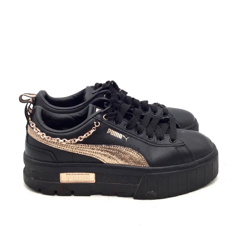Puma Women's Black Mayze Glow Platform Shoes - Size 8.5