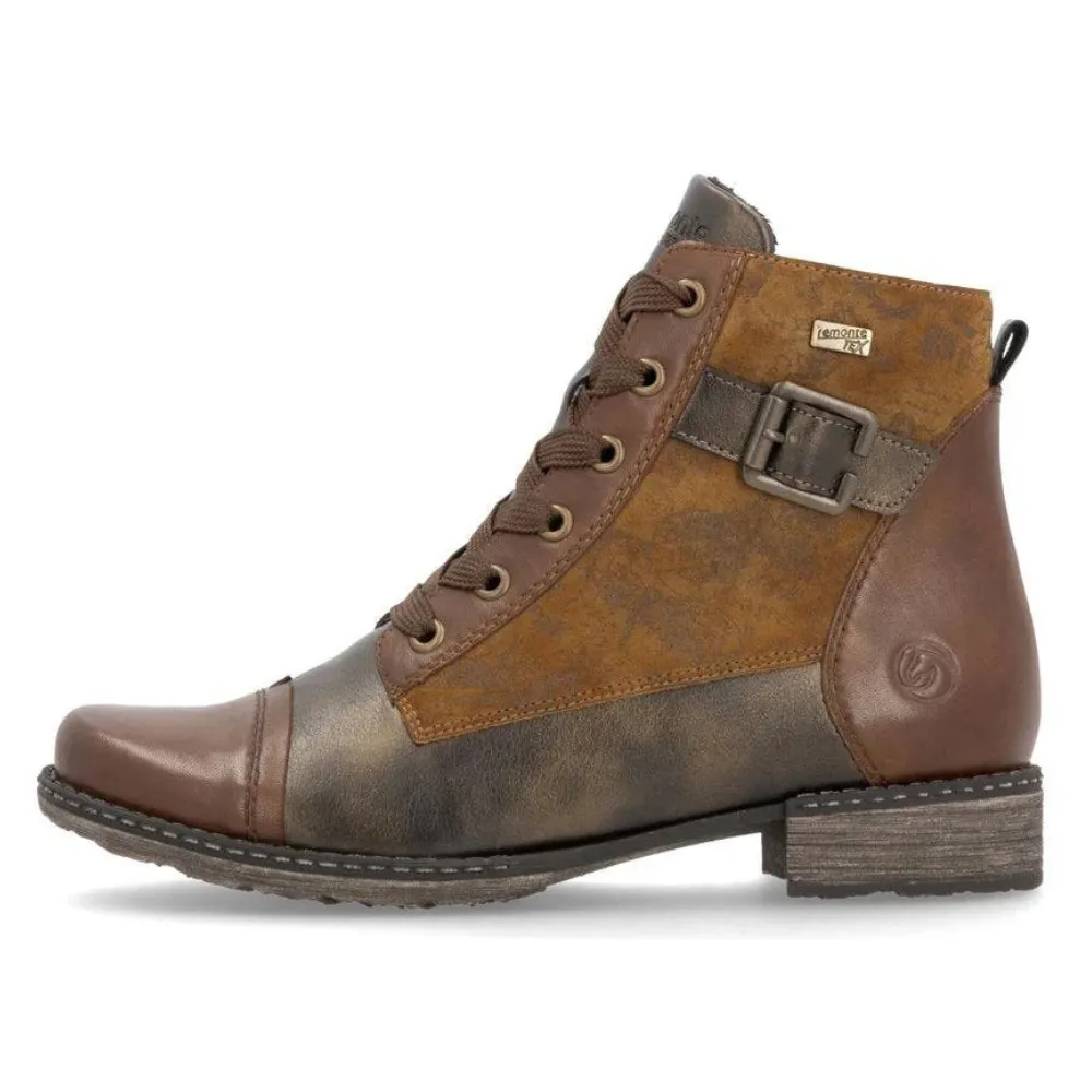 Remonte Chandra 81 Chestnut/Antique Leather Bootie (Women's)