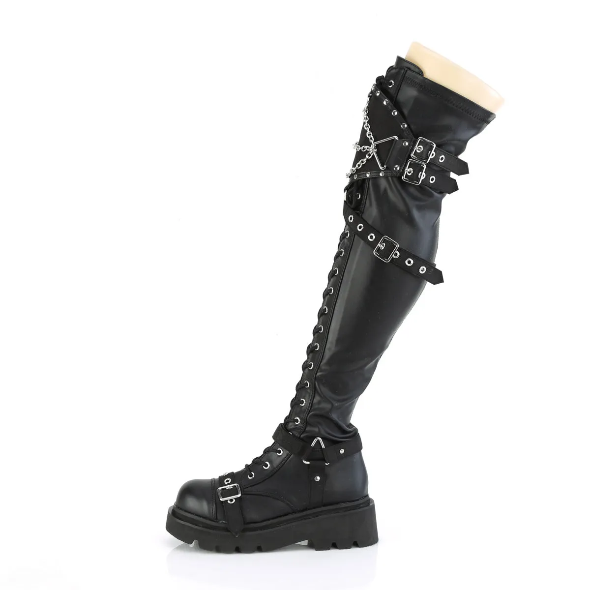 RENEGADE-320 Demoniacult Alternative Footwear Women's Over-the-Knee Boots