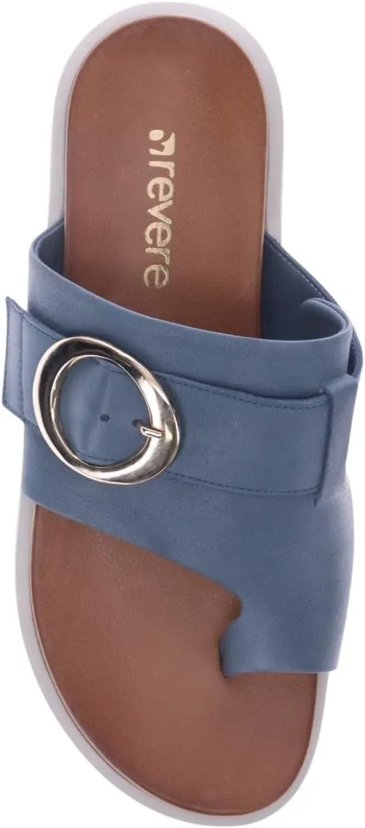 Revere Biscay Womens Sandals - Premium Leather, Toe Post Slide Sandals, Adjustable Straps, Arch Support, Shock-Absorbing, Stylish & Comfortable for Travel & Daily Wear