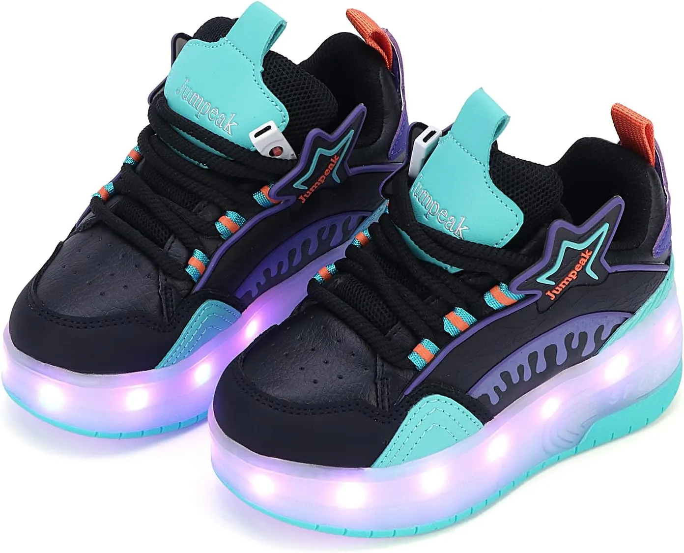 Roller Shoes with 16 LED Combinations for Girls Boys Roller Sneakers with 2-Wheels USB Rechargeable for Christmas Birthday Children Party Show Gift