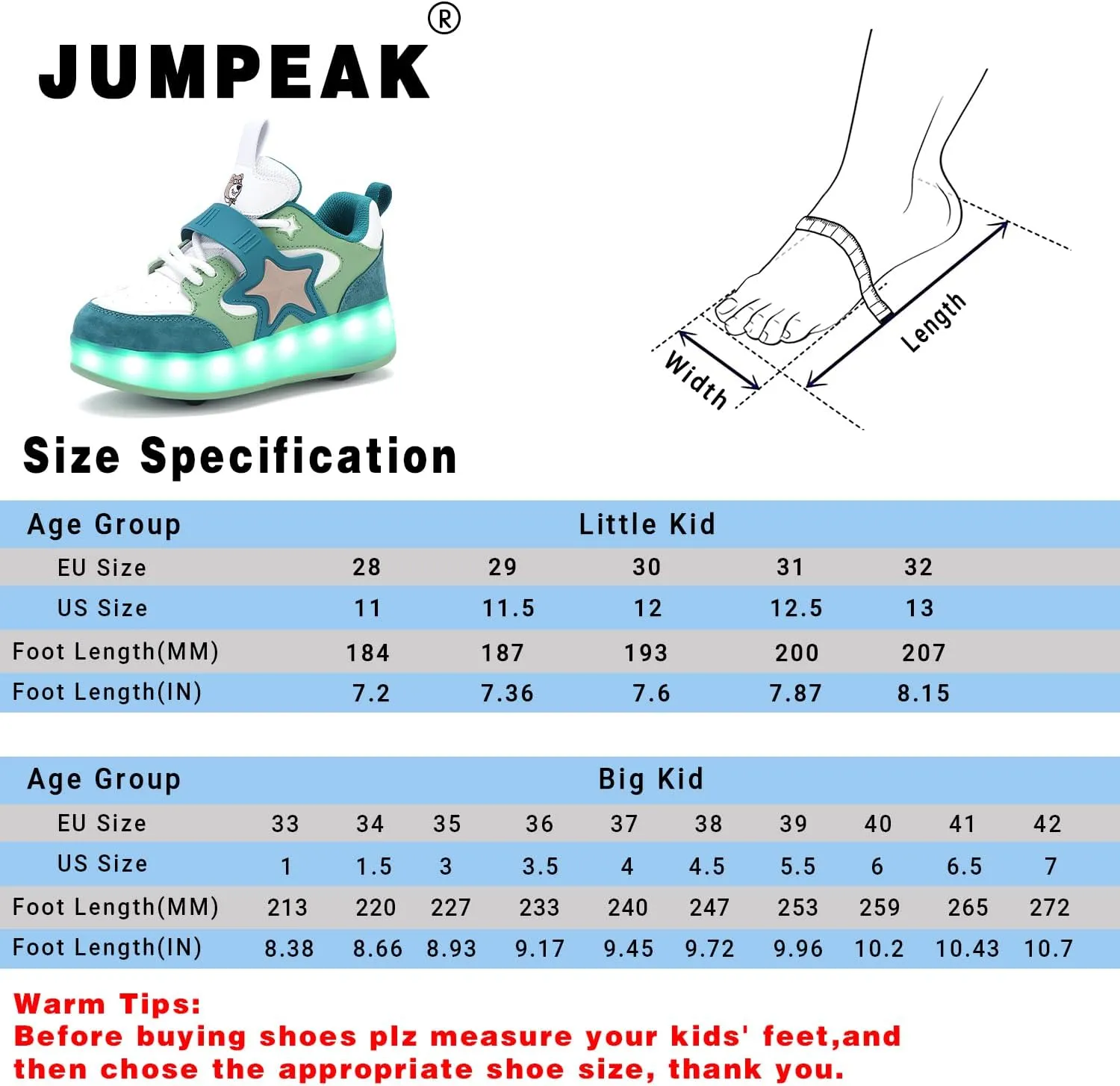 Roller Shoes with 16 LED Combinations for Girls Boys Roller Sneakers with 4-Wheels USB Rechargeable for Christmas Birthday Children Party Show Gift