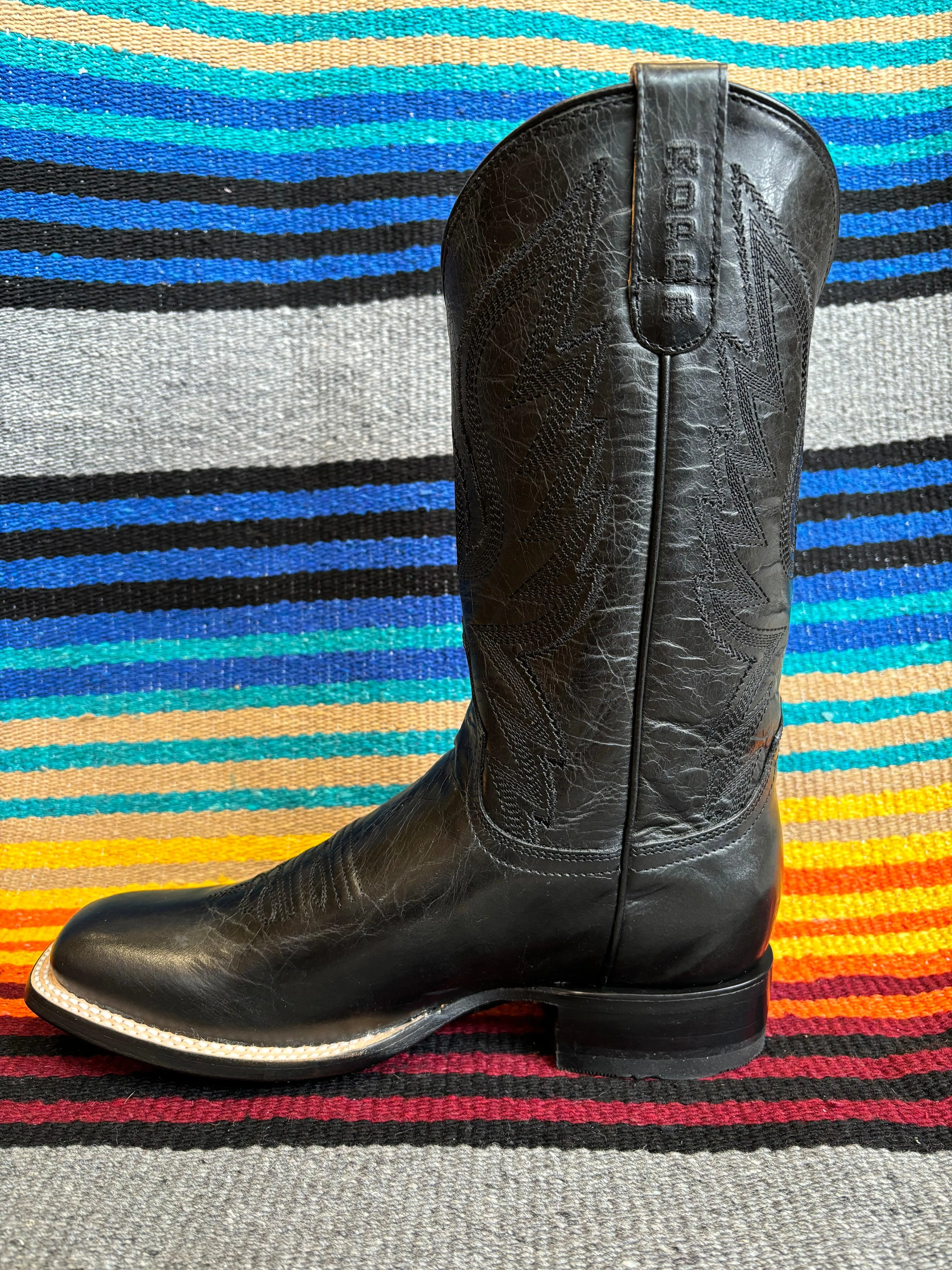 Roper Women's Midnight Black Square Toe Cowgirl Boots 7016-8633