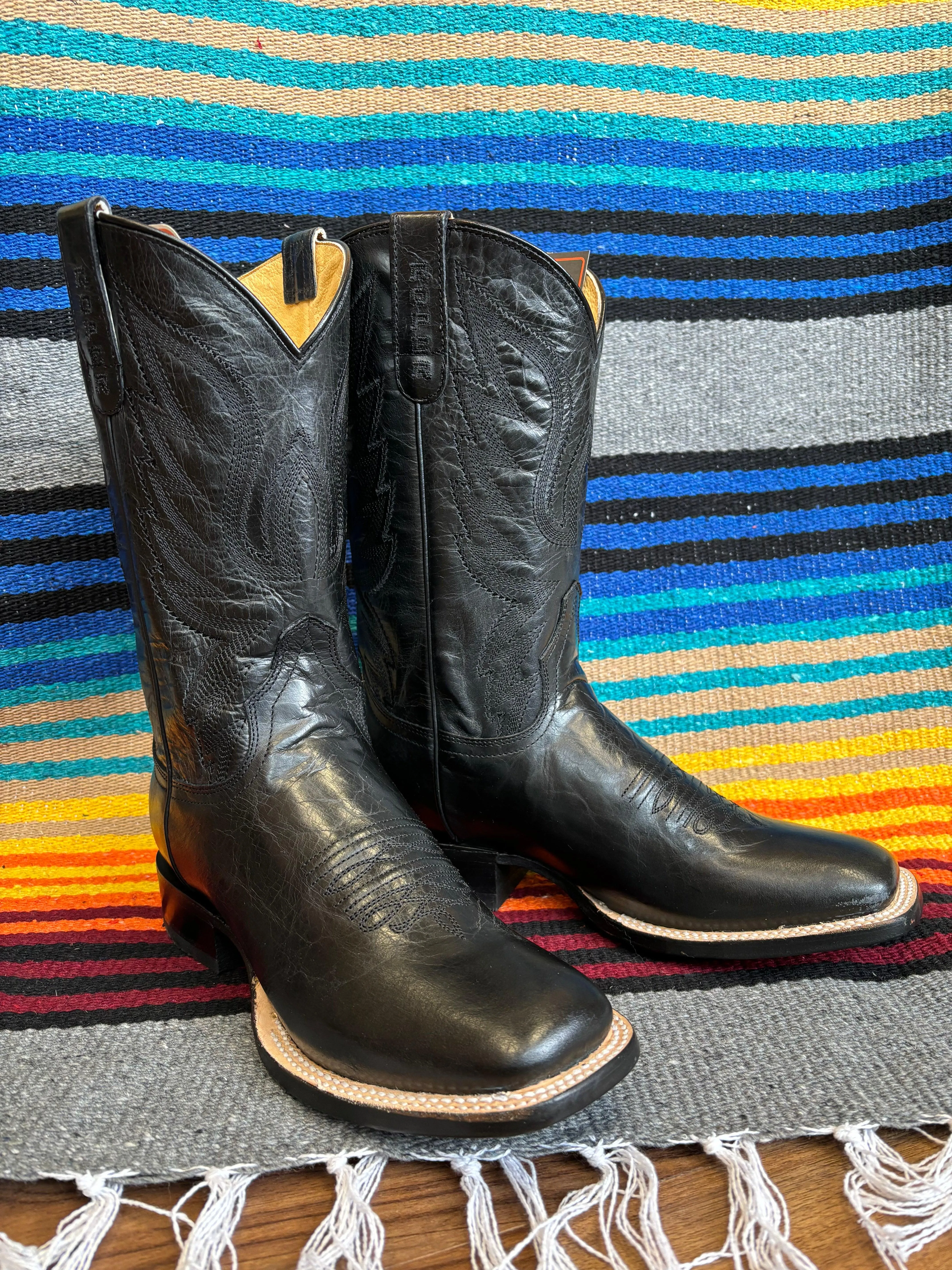 Roper Women's Midnight Black Square Toe Cowgirl Boots 7016-8633