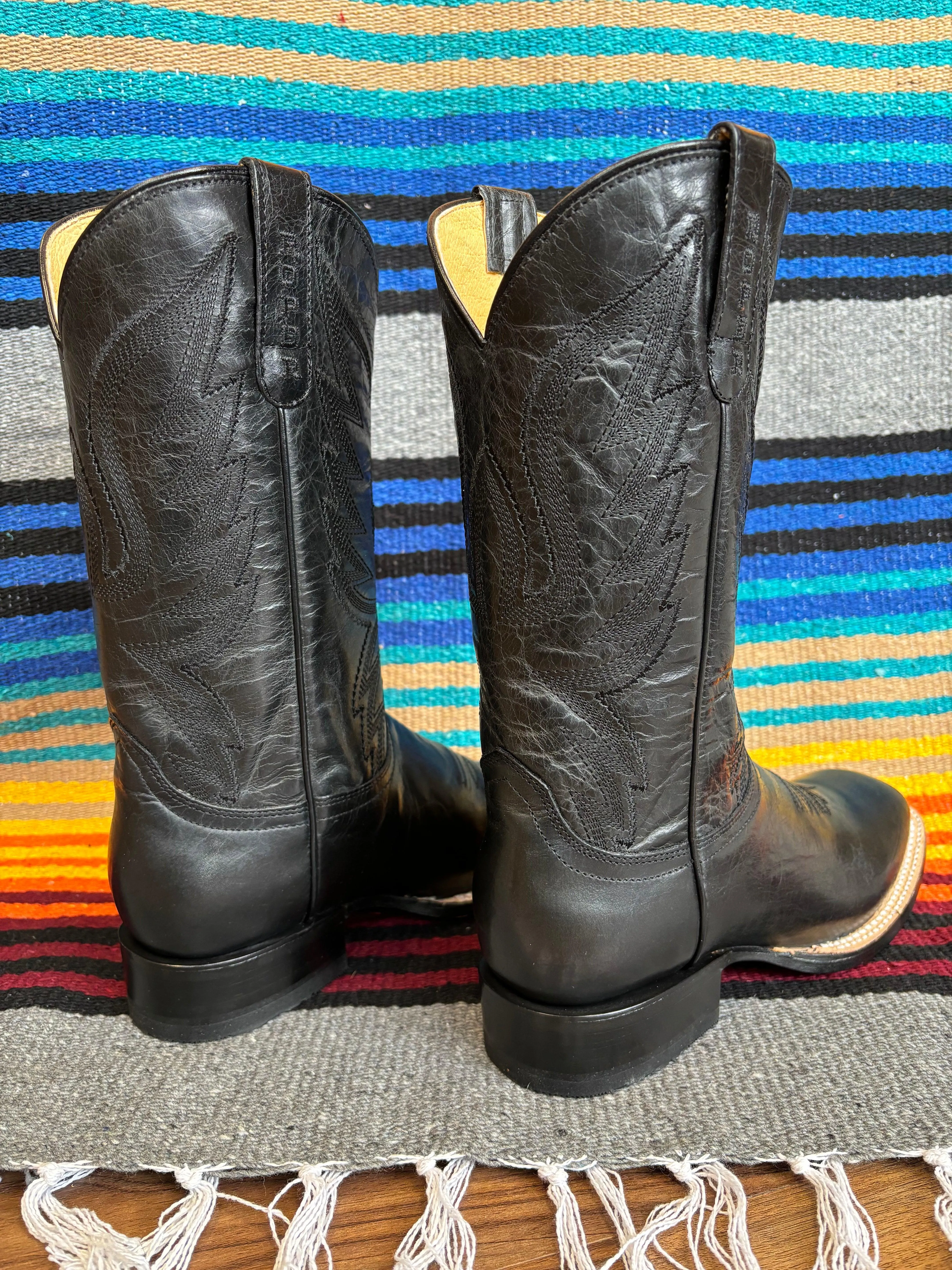 Roper Women's Midnight Black Square Toe Cowgirl Boots 7016-8633
