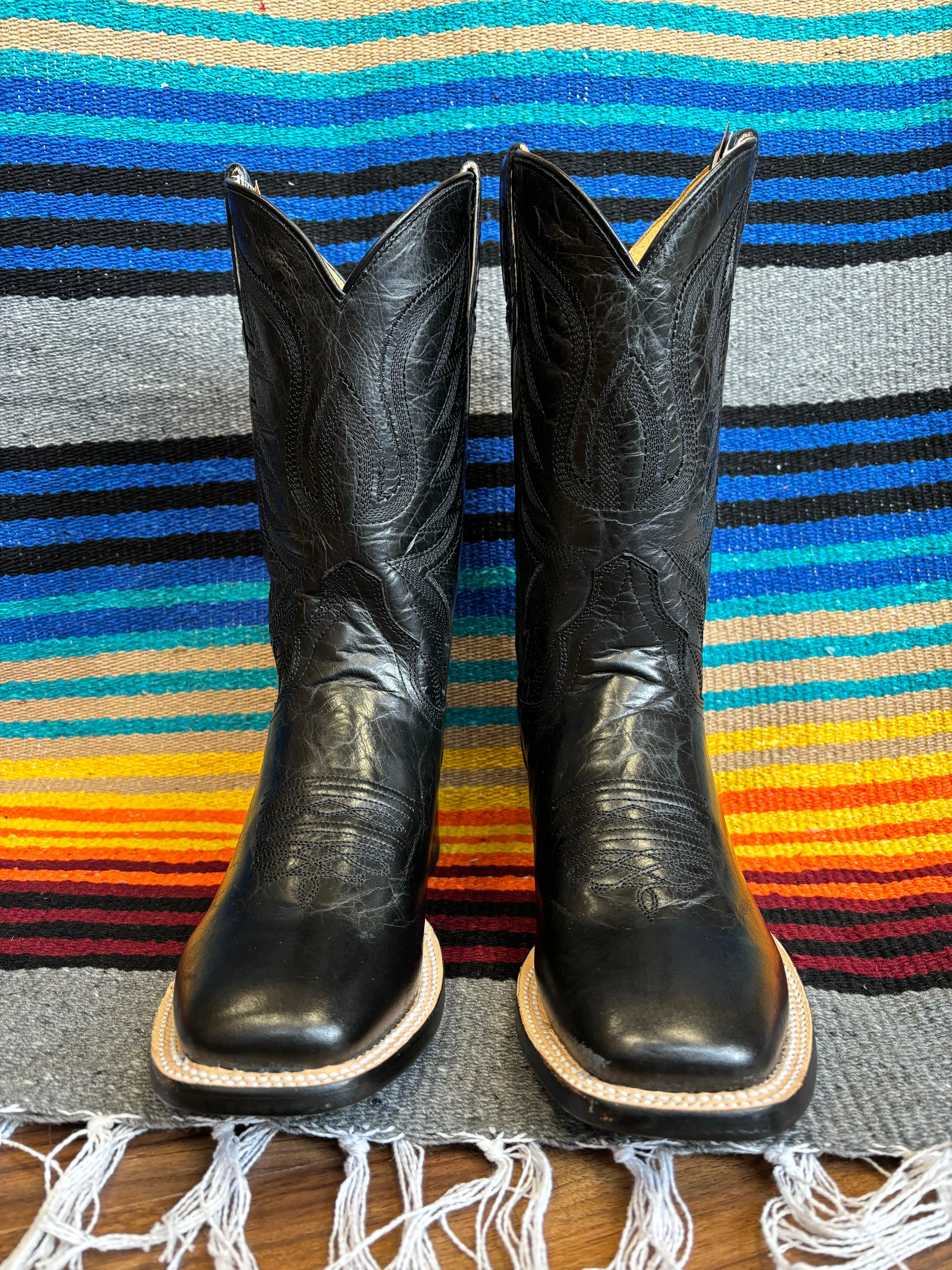 Roper Women's Midnight Black Square Toe Cowgirl Boots 7016-8633