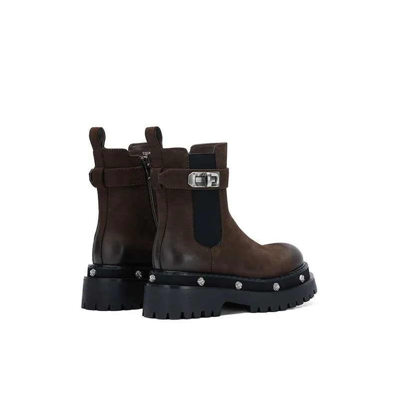 Rose-soled Chelsea Boots Brown
