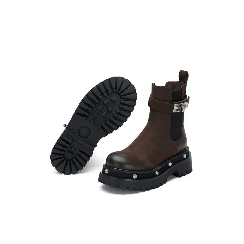 Rose-soled Chelsea Boots Brown