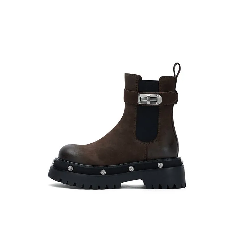 Rose-soled Chelsea Boots Brown