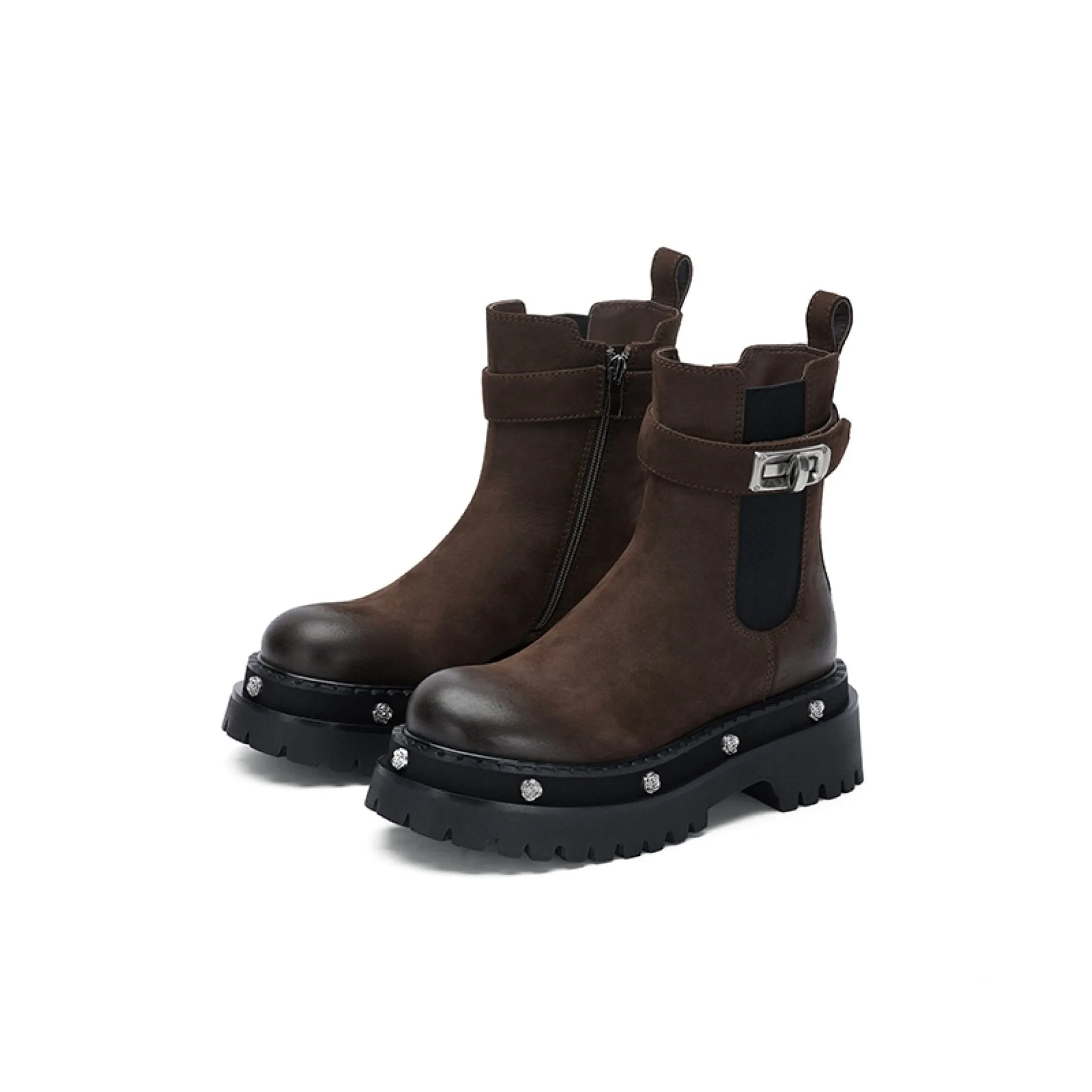 Rose-soled Chelsea Boots Brown