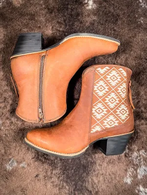 Sadie Twisted X Ankle Booties - Tan