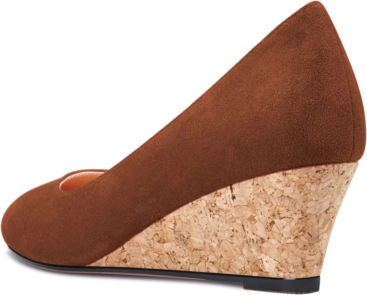 Saekcted Women Chunky Block Wedge Heel Close Square Toe Slip-on Pumps Classic Cute Dress Party 2.0 Inches Heels Shoes
