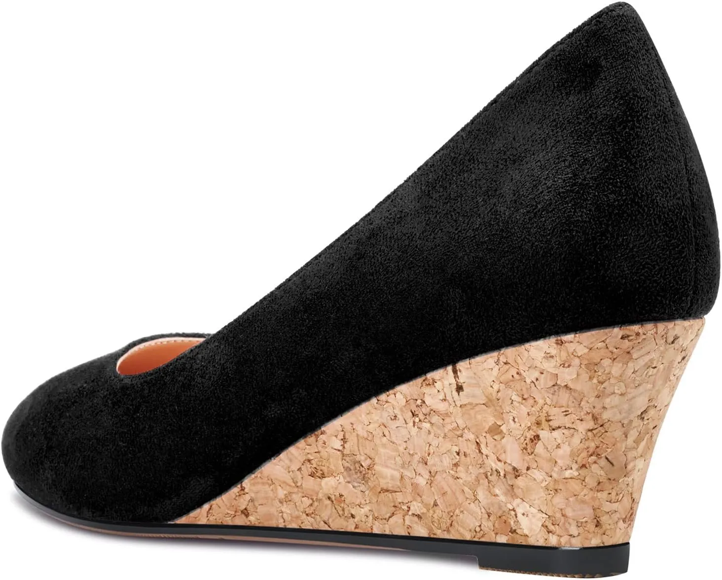 Saekcted Women Chunky Block Wedge Heel Close Square Toe Slip-on Pumps Classic Cute Dress Party 2.0 Inches Heels Shoes