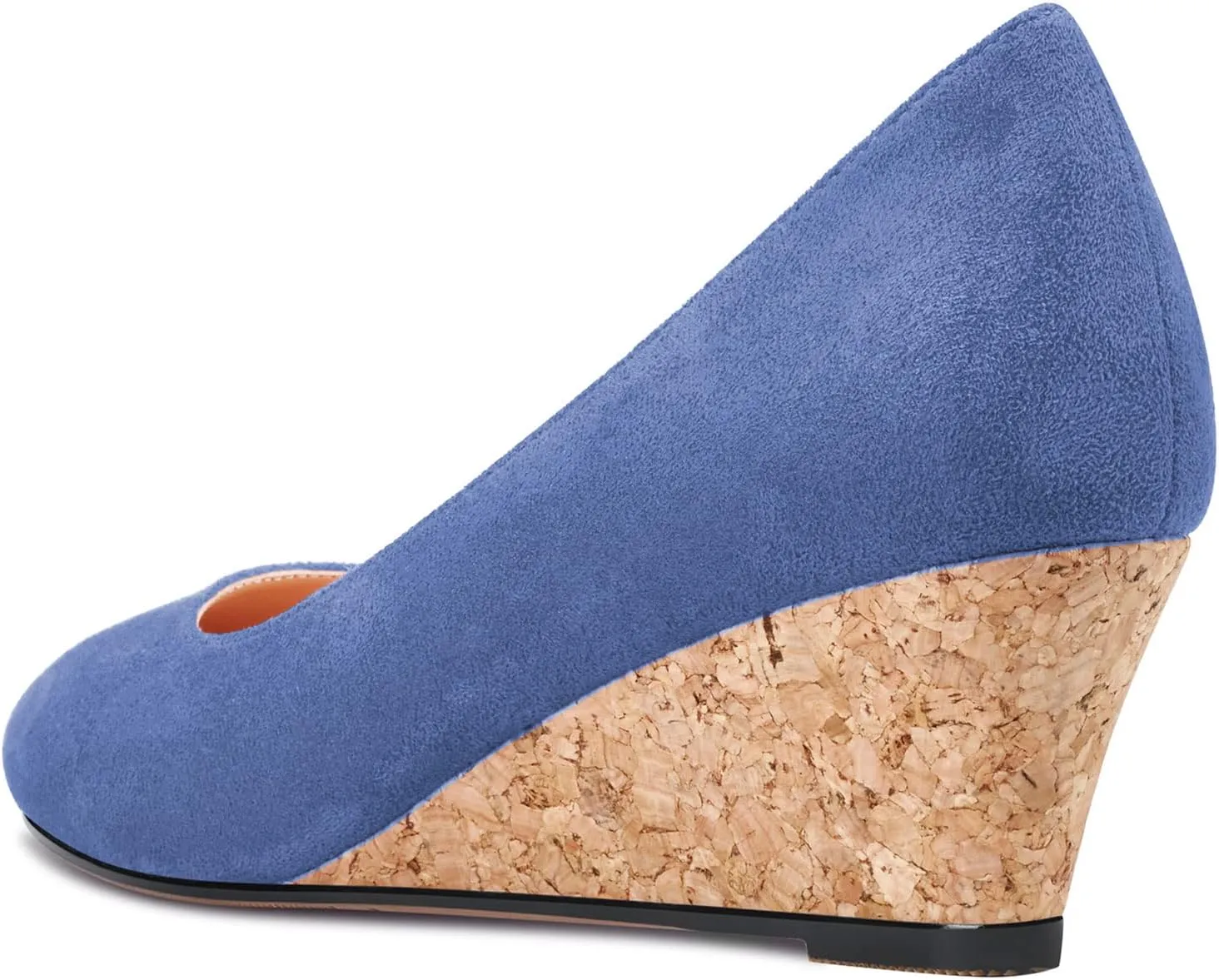 Saekcted Women Chunky Block Wedge Heel Close Square Toe Slip-on Pumps Classic Cute Dress Party 2.0 Inches Heels Shoes