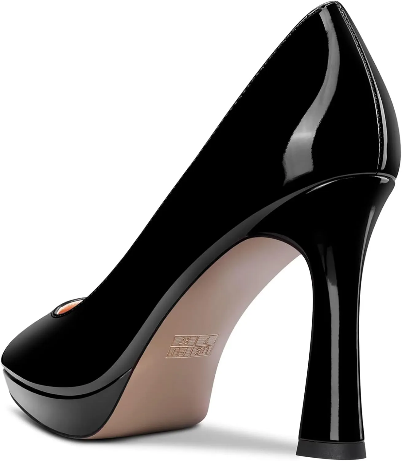 Saekcted Women High Stiletto Platform Heel Pointed Toe Pumps Slip-on Wedding Office 3.9 Inches Heels Shoes