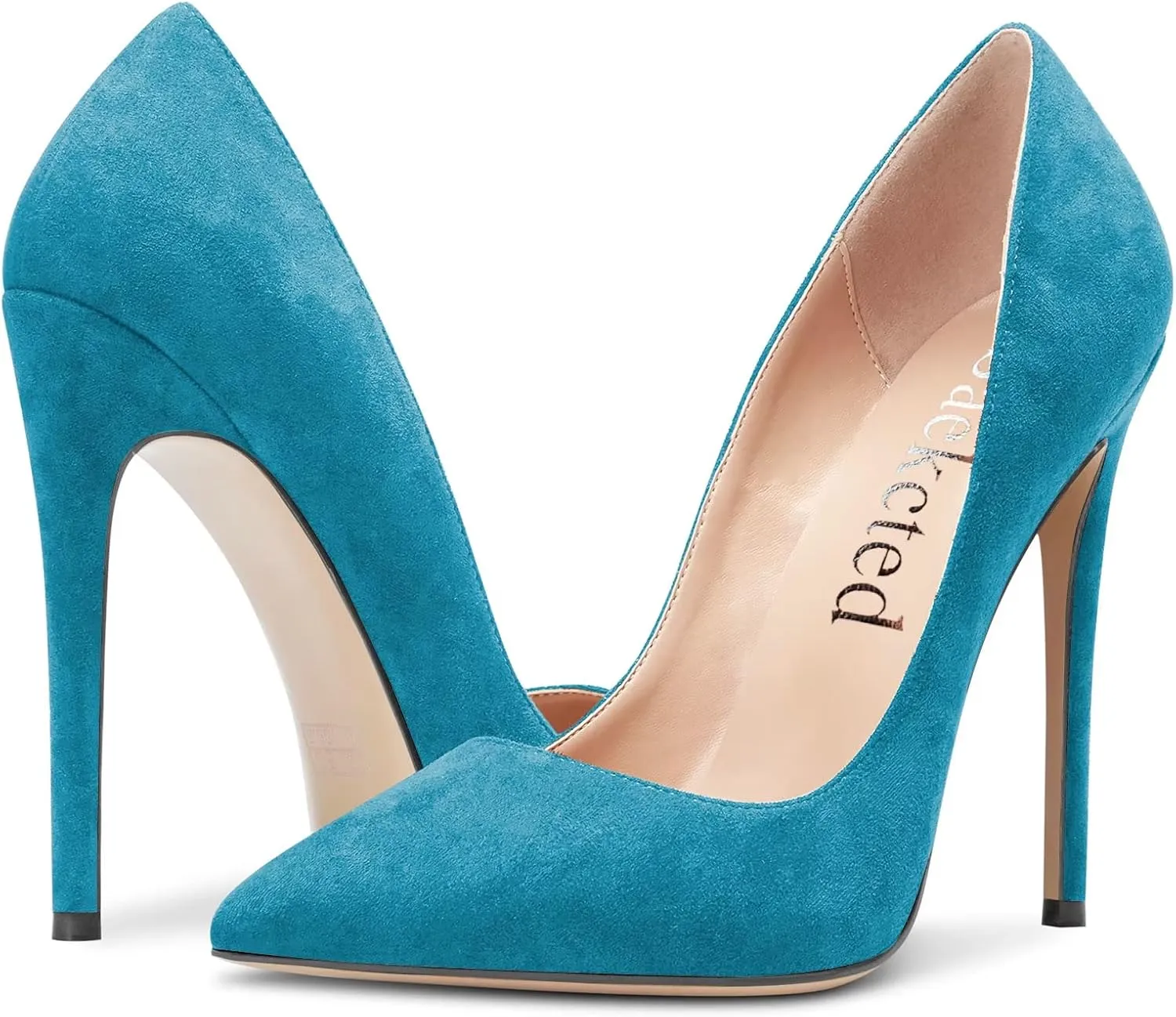 Saekcted Women Stiletto High Heel Close Pointed Toe Pumps Slip-on Wedding Sexy Dress Shoes