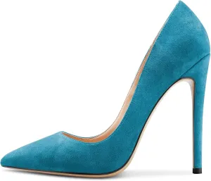 Saekcted Women Stiletto High Heel Close Pointed Toe Pumps Slip-on Wedding Sexy Dress Shoes