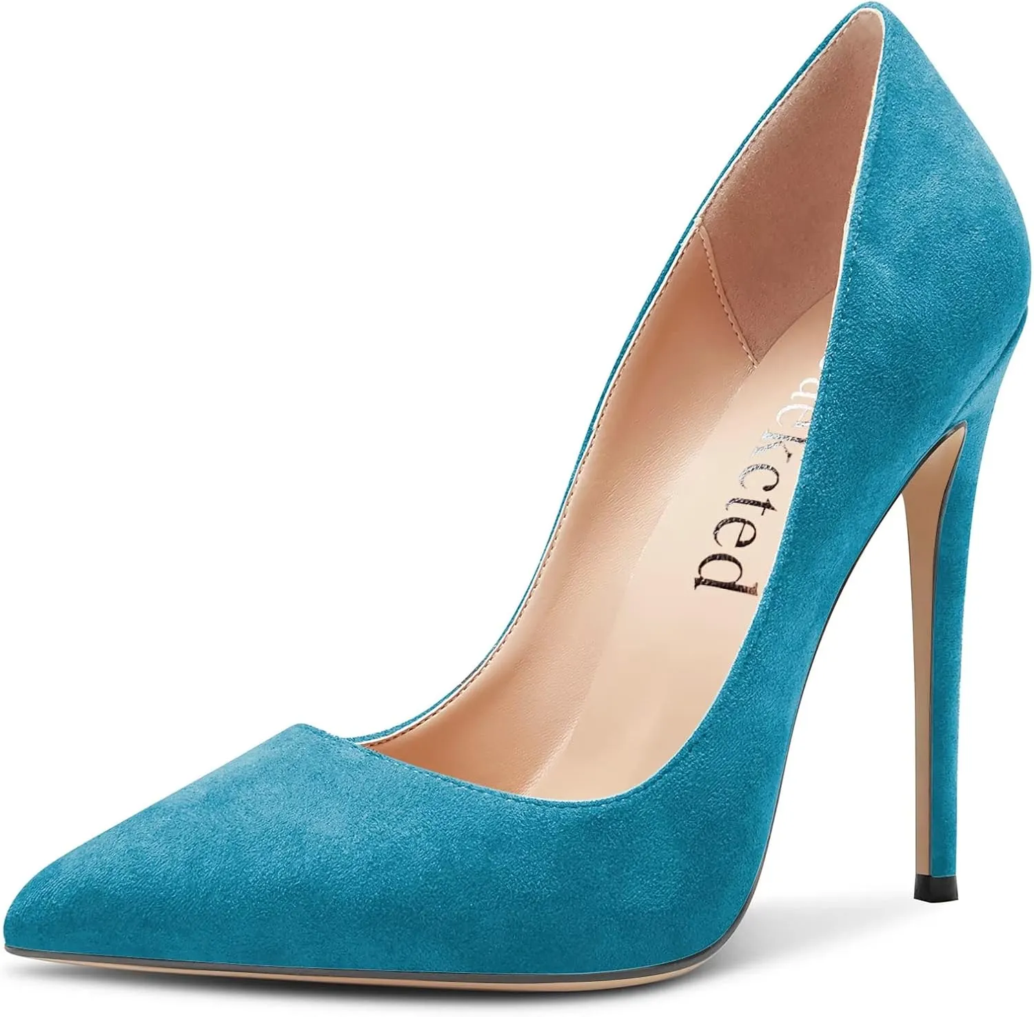 Saekcted Women Stiletto High Heel Close Pointed Toe Pumps Slip-on Wedding Sexy Dress Shoes