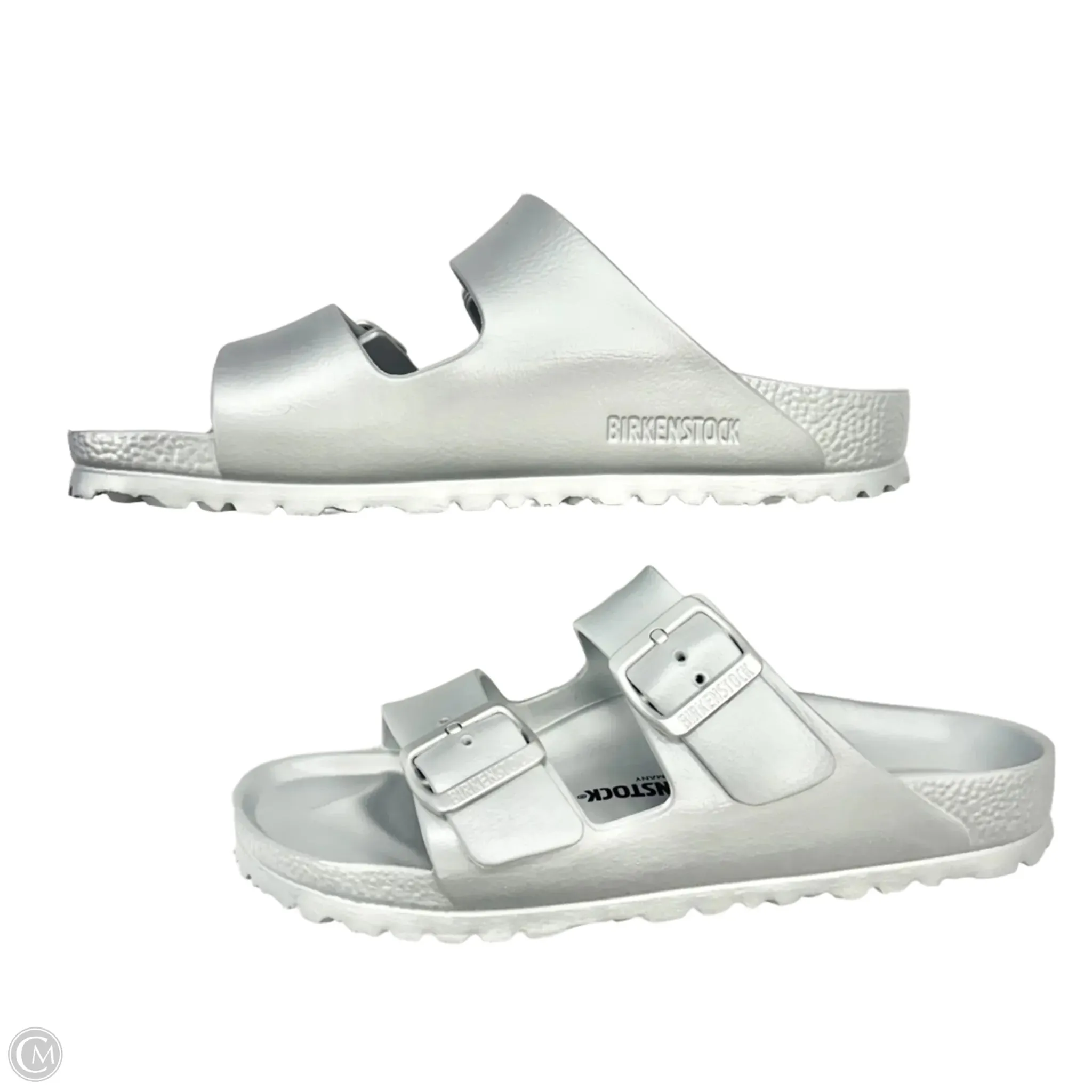 Sandals Flats By Birkenstock In Grey, Size: 8.5