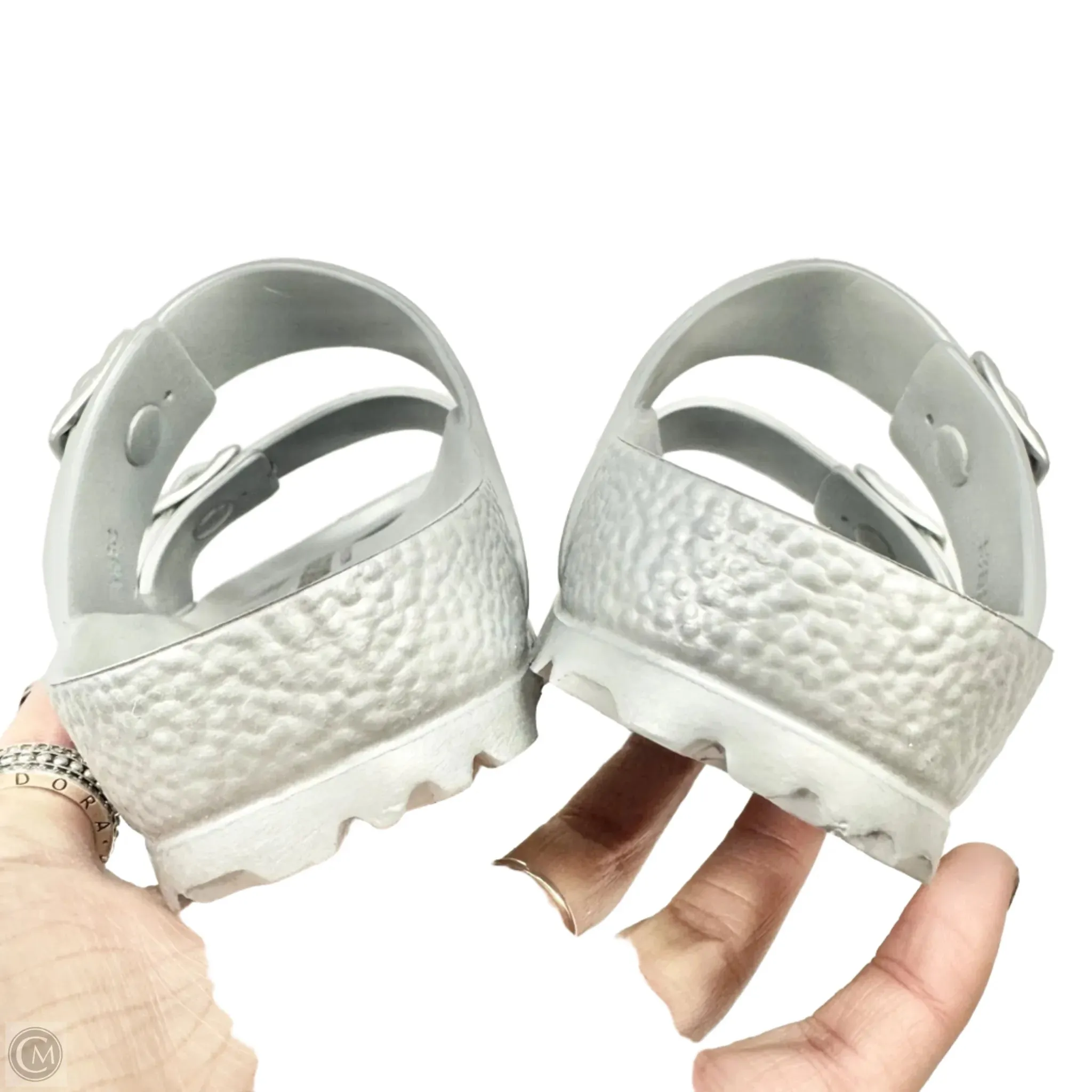 Sandals Flats By Birkenstock In Grey, Size: 8.5