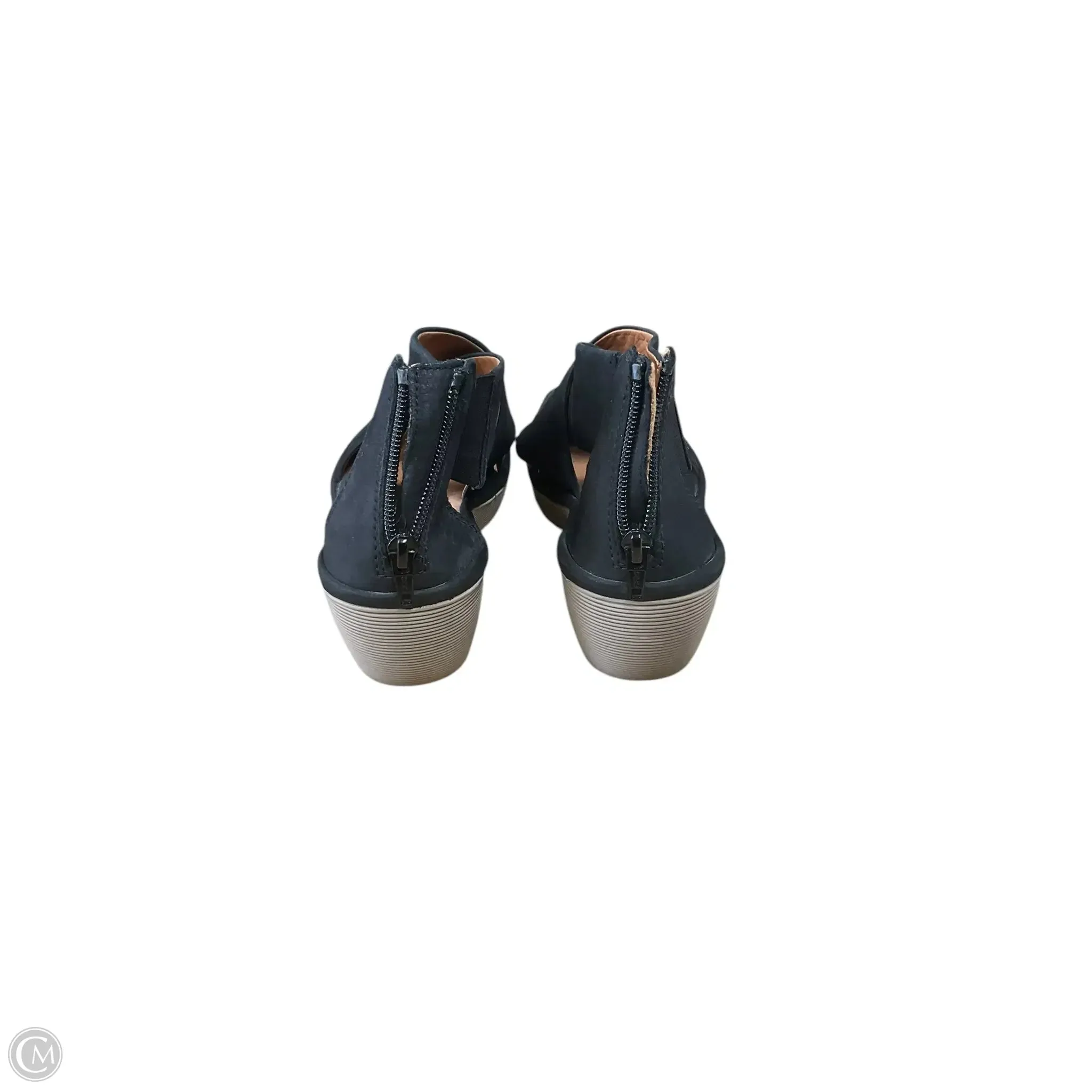 Sandals Heels Wedge By Clarks In Black, Size: 7.5