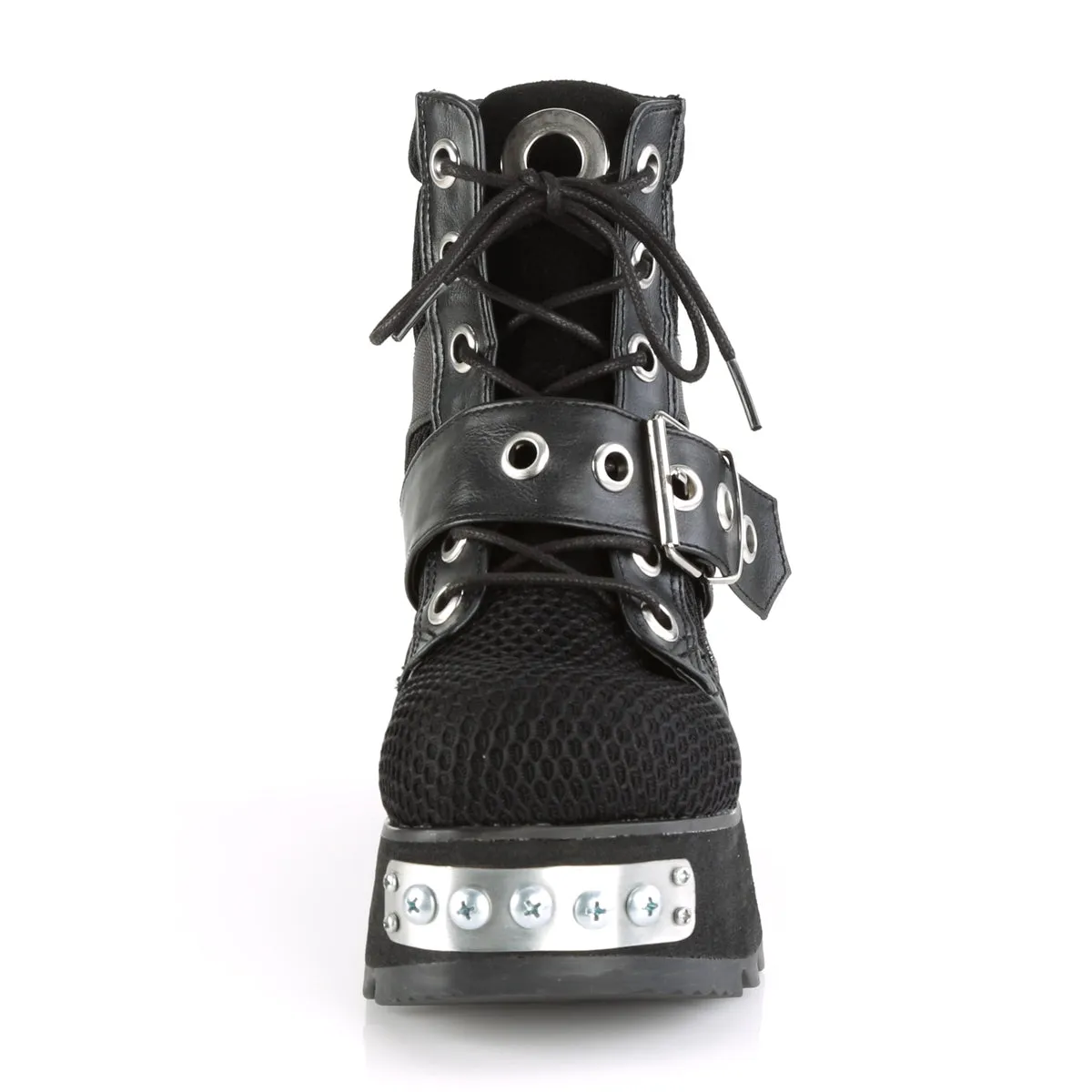 SCENE-53 DemoniaCult Black Vegan Leather Sexy Women's Ankle Boots (Alternative Footwear)