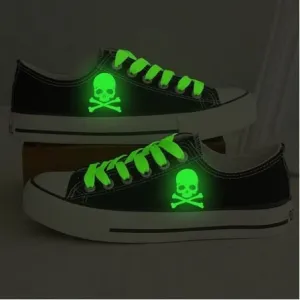 Skull Luminous Low Top Canvas Shoes Sneakers Sports Shoes Christmas Gifts