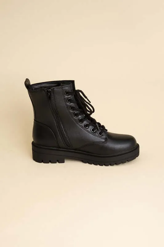 Sleek Black Epsom Combat Boots