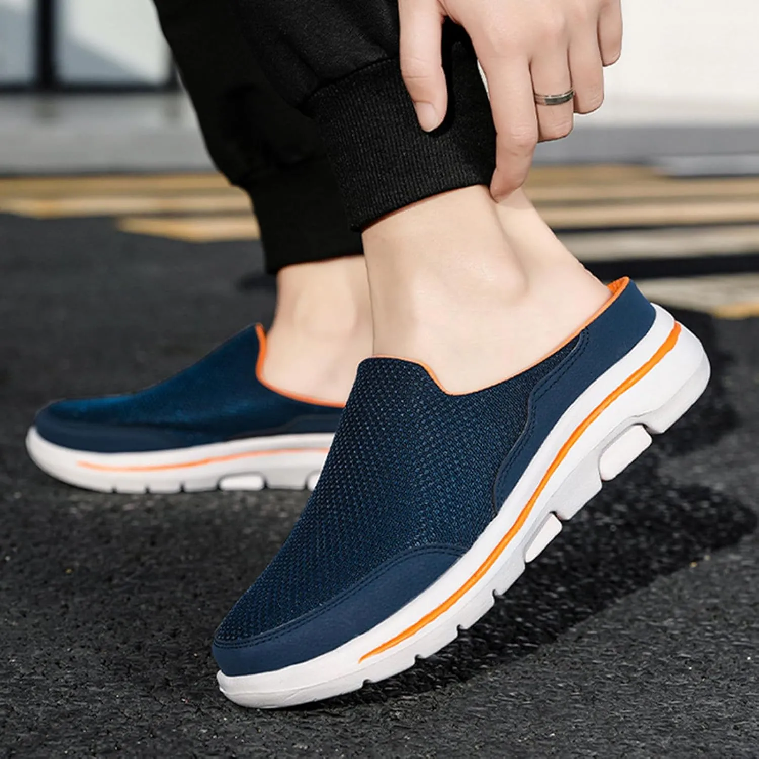 Slip On Clogs for Women Men Breathable Summer Orthotic Walking Slippers Casual Slip on Mesh Loafer Sneakers Lightweight Open Back Shoes Comfort Walking Sandal