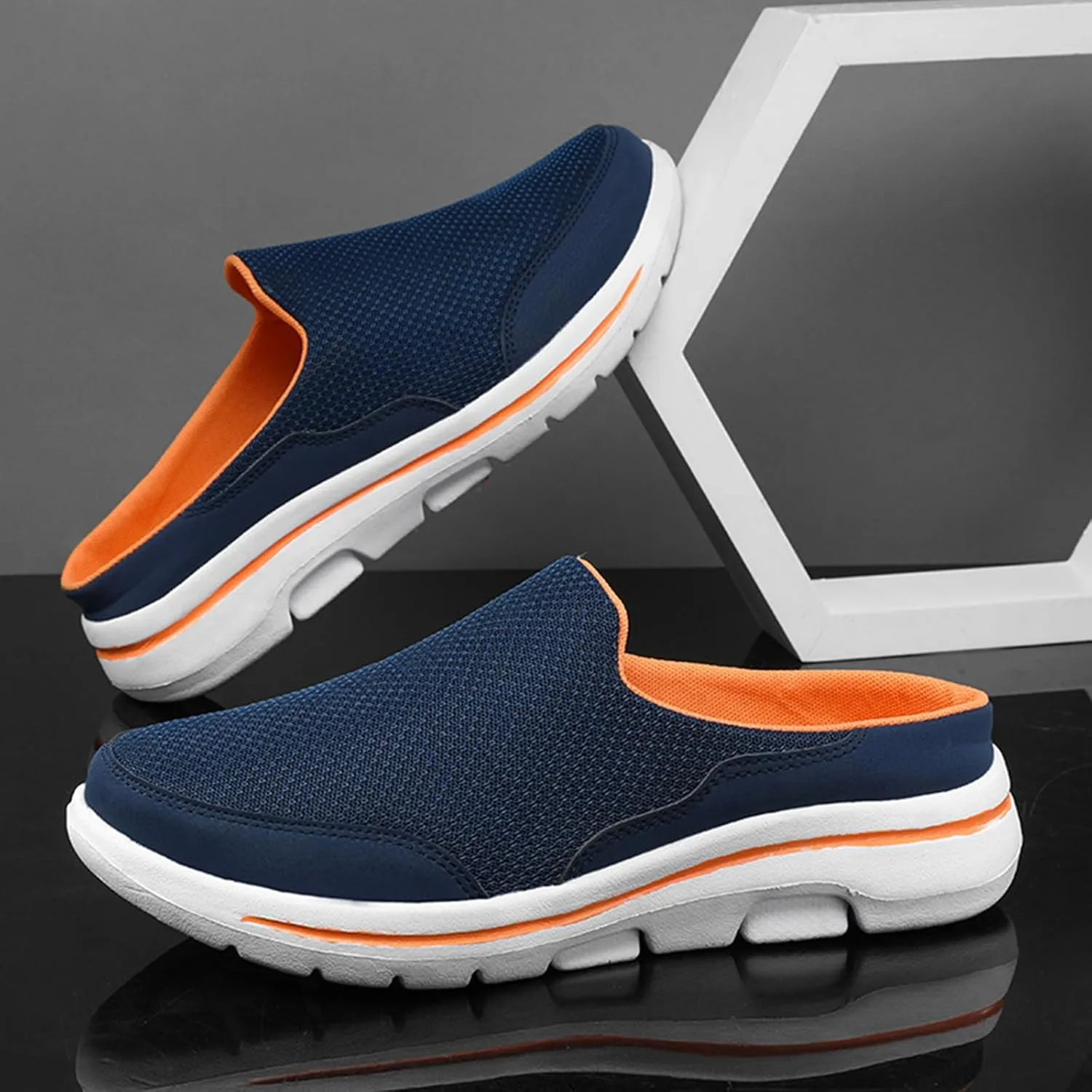 Slip On Clogs for Women Men Breathable Summer Orthotic Walking Slippers Casual Slip on Mesh Loafer Sneakers Lightweight Open Back Shoes Comfort Walking Sandal