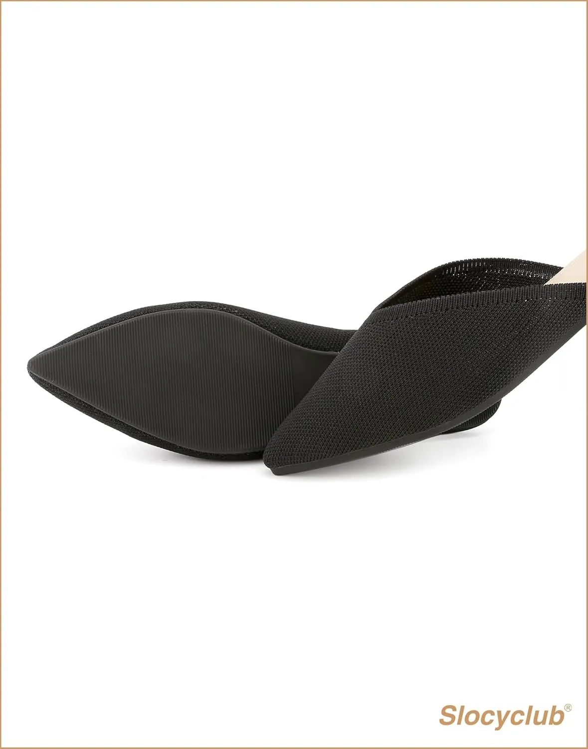 Slocyclub Women's Flat Mules - Comfortable Pointed Toe Slip-On Loafers for Early Spring