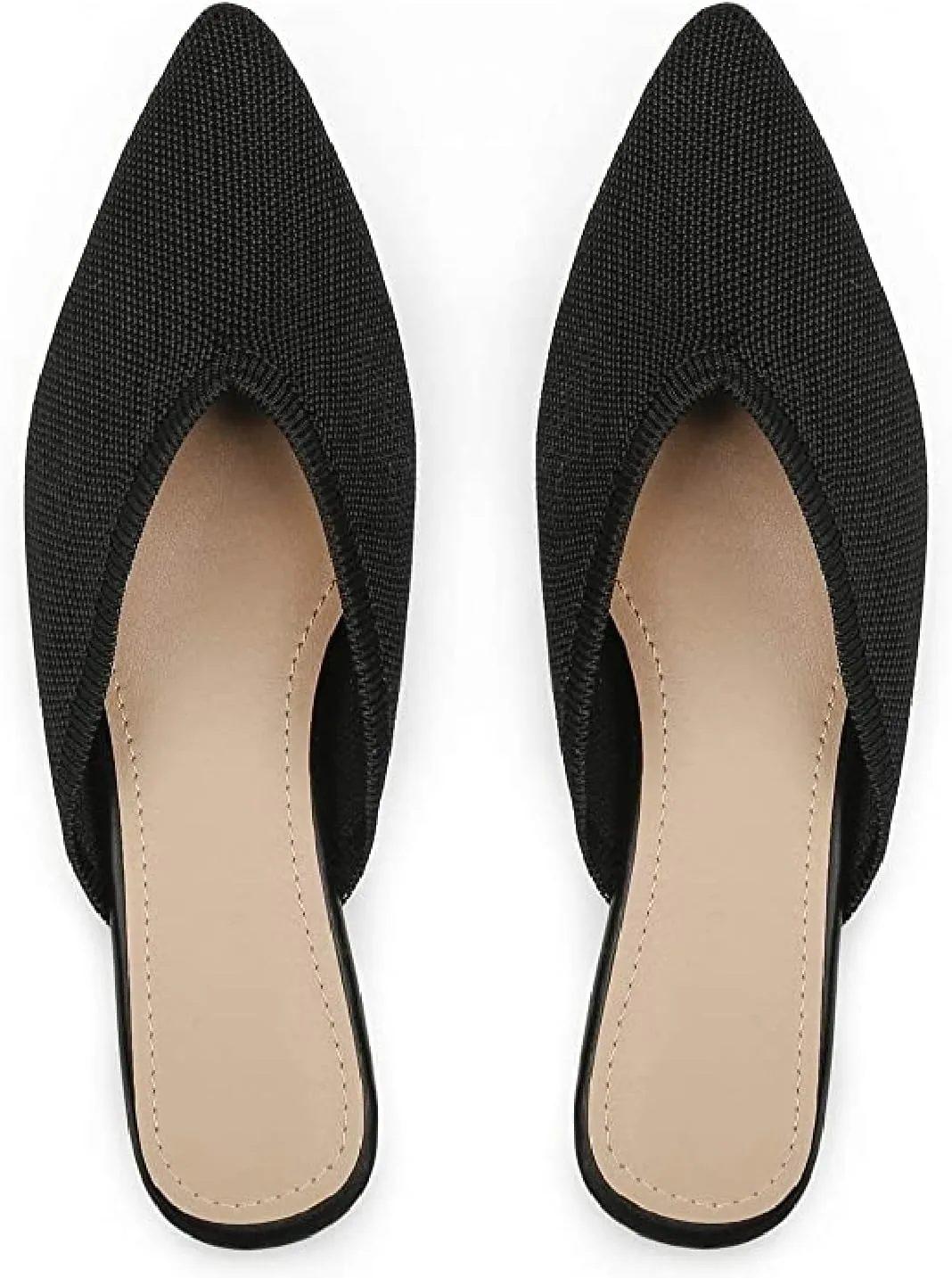 Slocyclub Women's Flat Mules - Comfortable Pointed Toe Slip-On Loafers for Early Spring