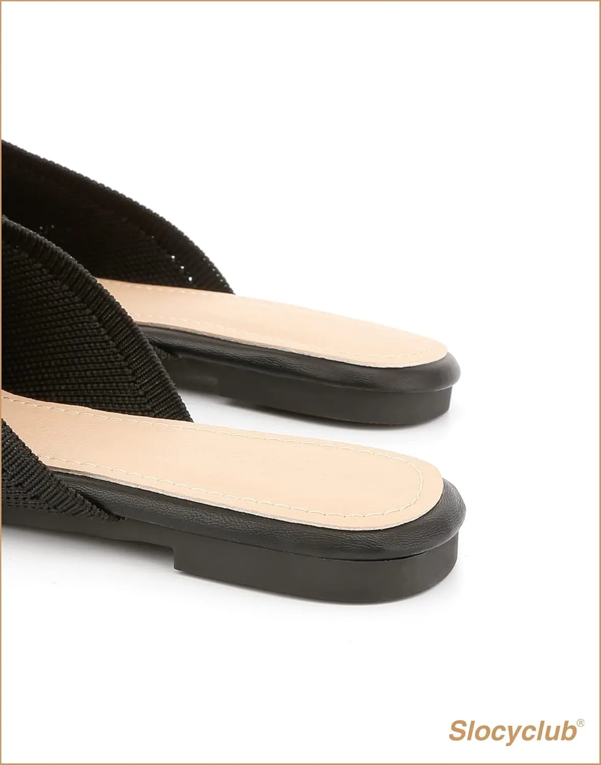 Slocyclub Women's Flat Mules - Comfortable Pointed Toe Slip-On Loafers for Early Spring